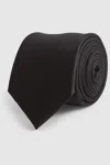 Reiss Mens Black Ceremony Textured Silk Tie