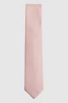 Reiss Strukturierte Seidenkrawatte In Pink