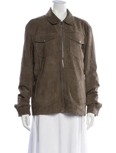 Pre-owned Reiss Suede Jacket In Brown
