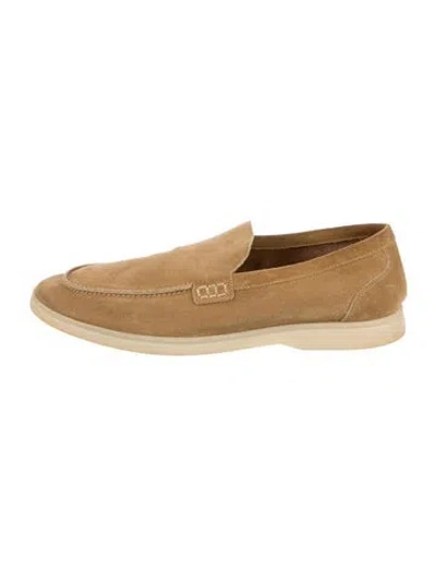 Pre-owned Reiss Suede Loafers In Neutrals