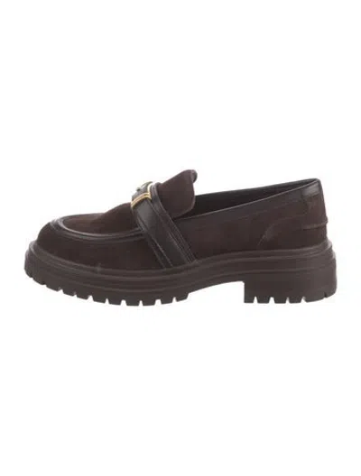 Pre-owned Reiss Suede Loafers W/ Tags In Brown