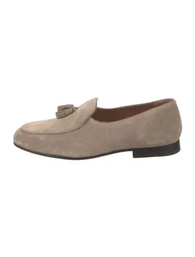 Pre-owned Reiss Suede Monk Straps In Neutral