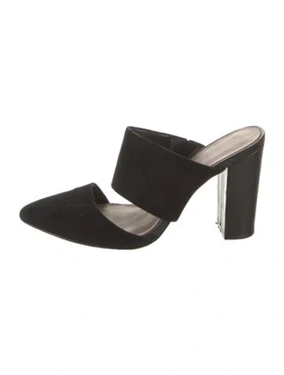 Pre-owned Reiss Suede Mules In Black
