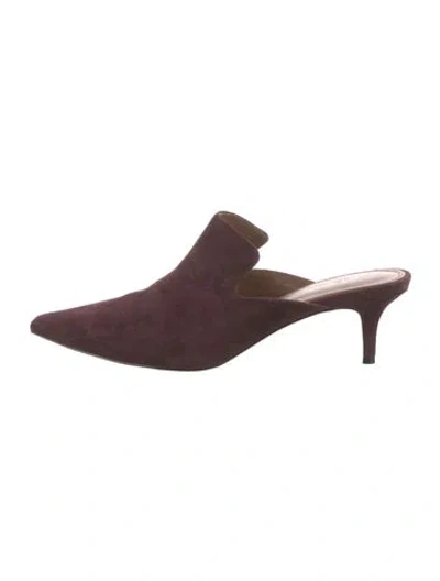 Pre-owned Reiss Suede Mules In Burgundy