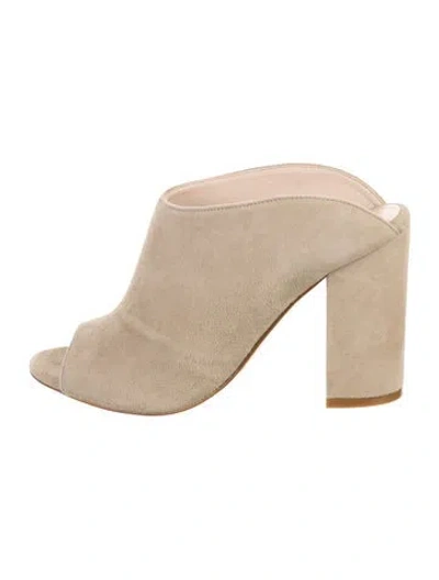 Pre-owned Reiss Suede Mules In Neutral