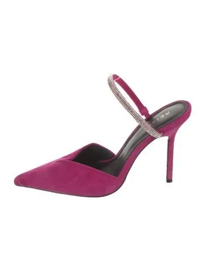 Pre-owned Reiss Suede Mules In Purple