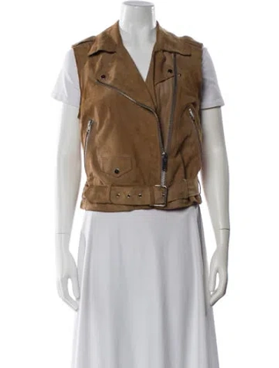 Pre-owned Reiss Suede Vest In Brown