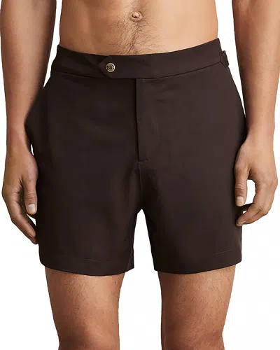 Reiss Sun Regular Fit 5.1 Side Adjuster Swim Shorts In Brown