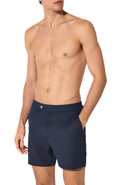 Reiss Sun Side Adjuster Plain 12.5 Swim Shorts In Blue