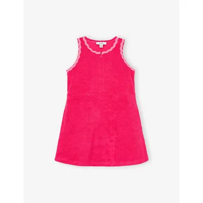 Reiss Kids' Pink Sunny Half-zip Towelling Dress 3-9