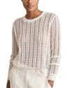 Reiss White Open-knit Crew-neck Jumper In White