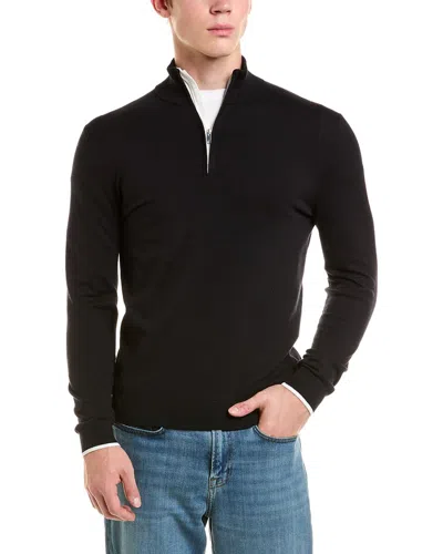 Reiss Swanson Funnel Half Zi Sweater In Black