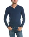Reiss Swifts Merino Wool Open Collar Top In Blue
