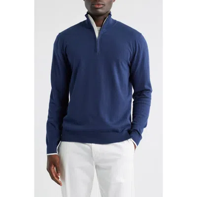 Reiss Swinley Quarter Zip Sweater In Blue