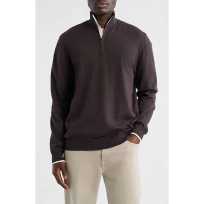 Reiss Swinley Quarter Zip Sweater In Burgundy