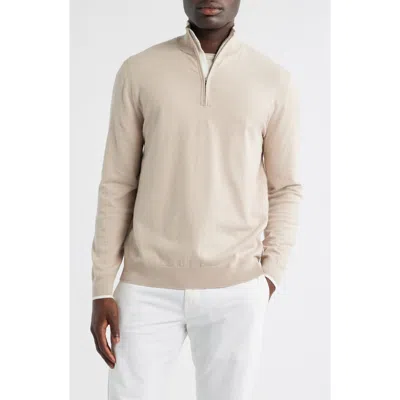 Reiss Swinley Quarter Zip Sweater In Neutral