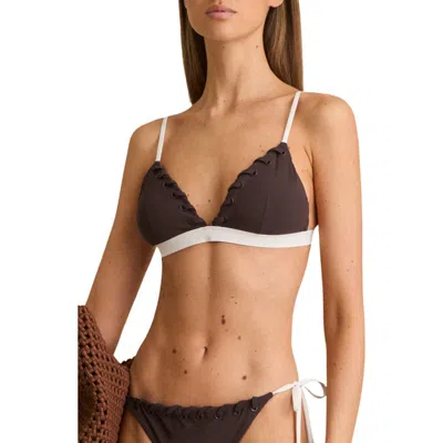 Reiss Sydney Bikini Top In Chocolate