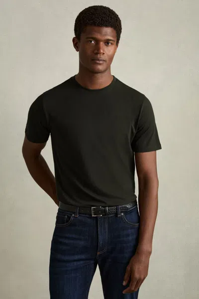 Reiss Bless Crewneck Short Sleeved Tee In Oxidised Green