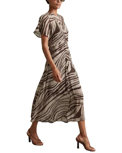 REISS TABITHA ANIMAL PRINTED MIDI DRESS