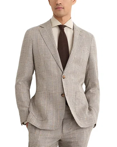 Reiss Tailored Fit Prince Of Wales Blazer In Brown