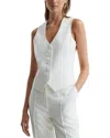 Reiss Taite Tux Wool-blend Waistcoat In White