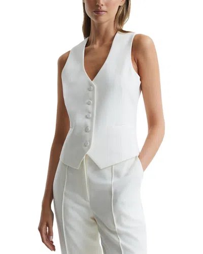 Reiss Taite Tux Wool-blend Waistcoat In White