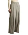 Reiss Tallulah Pinstripe Pleat Front Wide Leg Stretch Wool Pants In Grey