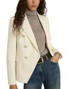 Reiss White Tally Tailored Fit Textured Double Breasted Blazer In White