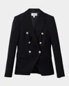 Reiss Navy Tailored Fit Textured Double Breasted Blazer In Navy