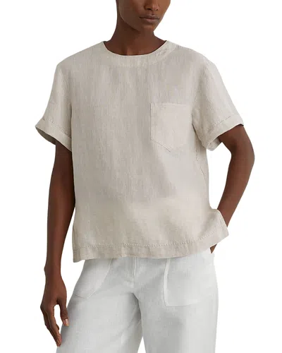Reiss Tamara Linen Tee In White