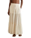 Reiss Neutral Tiered Drawstring Maxi Skirt In Neutral