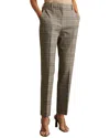 Reiss Tamy Check Slim Leg Trouser In Gray