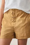Reiss Tan Clement 13-14 Yrs Cotton Lace-up Shorts In Tan