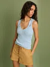 Reiss Tan Cotton Lace-up Shorts In Blue