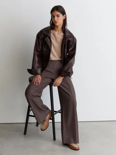 Reiss Tan Leather And Suede Penny Loafers
