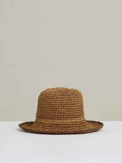 Reiss Tan Straw Sun Hat In Brown