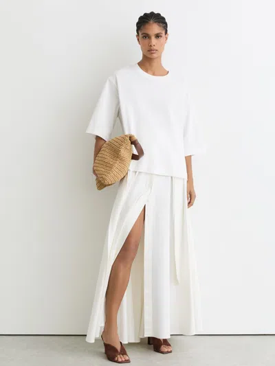 Reiss Tan Suede Block-heel Sandals In Brown