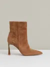 Reiss Tan Suede High Heeled Ankle Boots In Brown