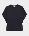 Reiss Tania Cutout Dolman-sleeve Top In Navy