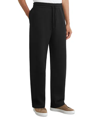 Reiss Tanner Cotton Drawstring Pants In Black