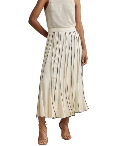 REISS REISS TARA CONTRAST STICH PLEAT MAXI DRESS