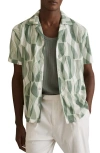 Reiss Taro Textured Printed Cuban Shirt