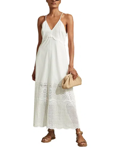 Reiss Tate Broderie Maxi Dress In White