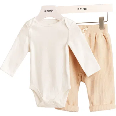 Reiss Babies'  Tate Long Sleeve Bodysuit & Pants Set In Neutral