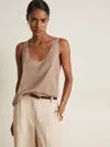 Reiss Taupe Atelier Laser Cut Vest Top