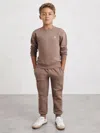 Reiss Taupe Avery Set Top & Joggers Set In Brown