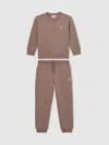 Reiss Taupe Avery Set Top & Joggers Set In Brown