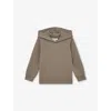 Reiss Kids' Taupe Brown Fabien Interlock Jersey Hoody 3-9