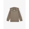 Reiss Kids' Taupe Brown Fabien Interlock Jersey Hoody 9-13