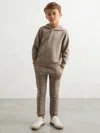 Reiss Taupe Brown Interlock Drawstring Joggers In Brown